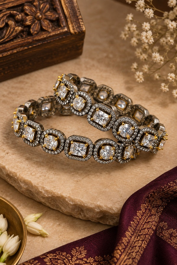 Black Frames Zirconia Bangles