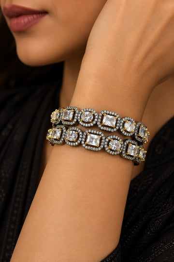 Black Frames Zirconia Bangles