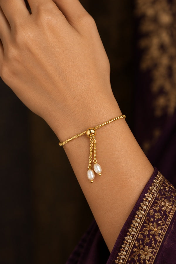 Feroza & White Flower Biya Bracelet