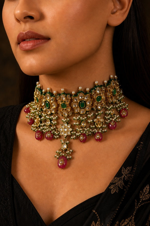Kundan & Tourmaline Choker