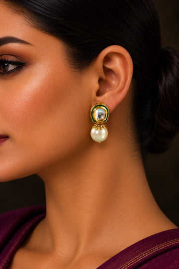 White Pearl Drop Earrings