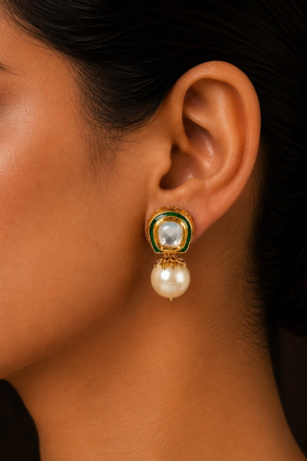 White Pearl Drop Earrings