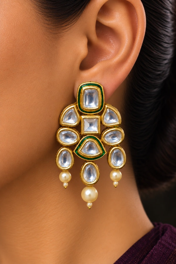 Pearl & Kundan Earrings