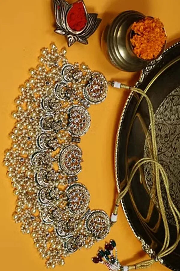 Statement Gold & Green Meenakari Kundan Choker Necklace
