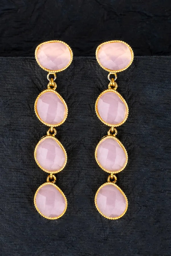 Rose Quartz Dangler Earrings