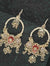 Guldasta Red Meenakari with Pearls Kundan Chandbali Earrings