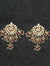 Red & Green Kundan Pearls Chandbali Earrings