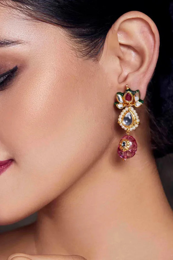 Lotus Tourmaline Drop Earrings