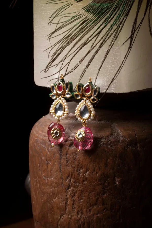 Lotus Tourmaline Drop Earrings