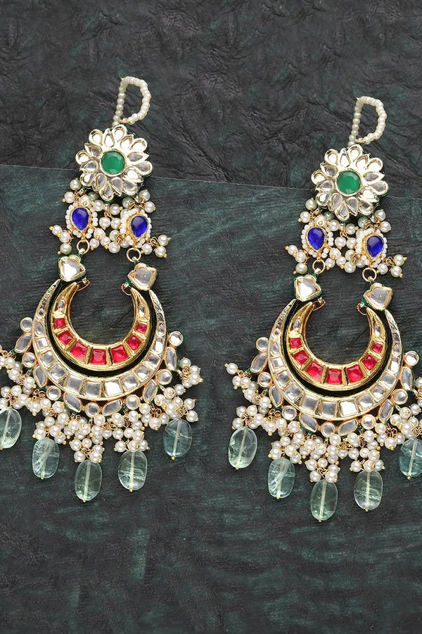 Double Layer White & Red Chandbalis