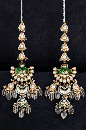 Green Meenakari Earrings
