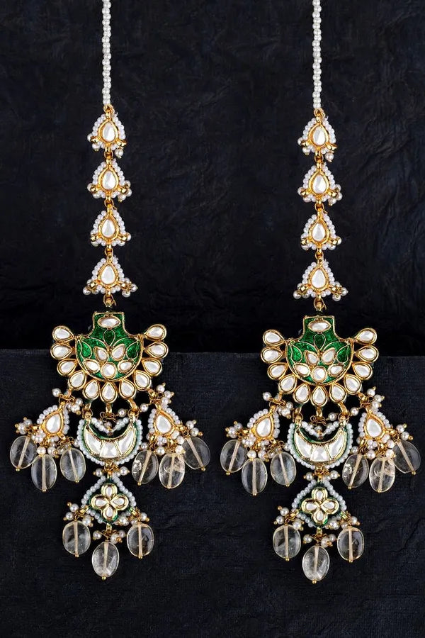 Green Meenakari Earrings