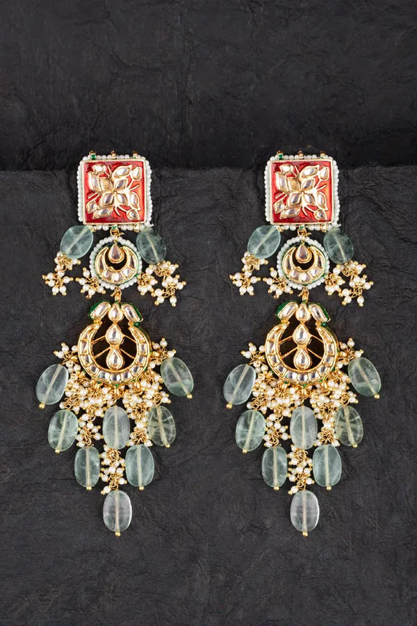 Pink Cocoon Danglers With Barium Drops