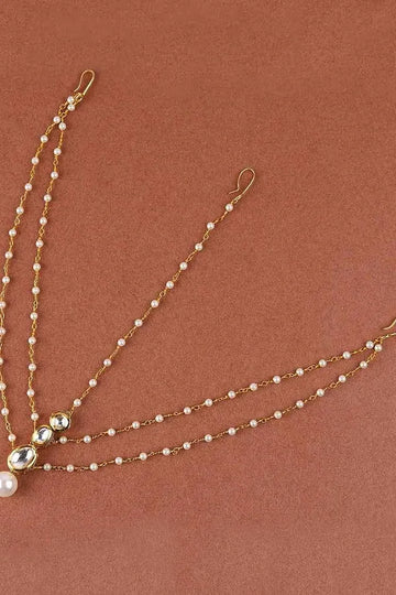 Kundan And Pearl Layered Mathapatti