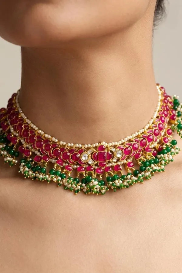 Red Mosaic Choker