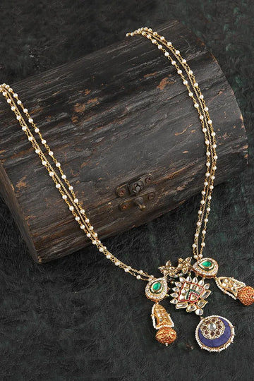 Blue Kundan & Pearl Cobalt Rani Necklace