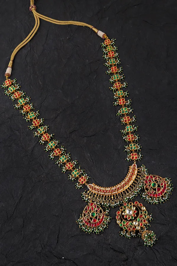 Red & Green Jadai Kundan Necklace