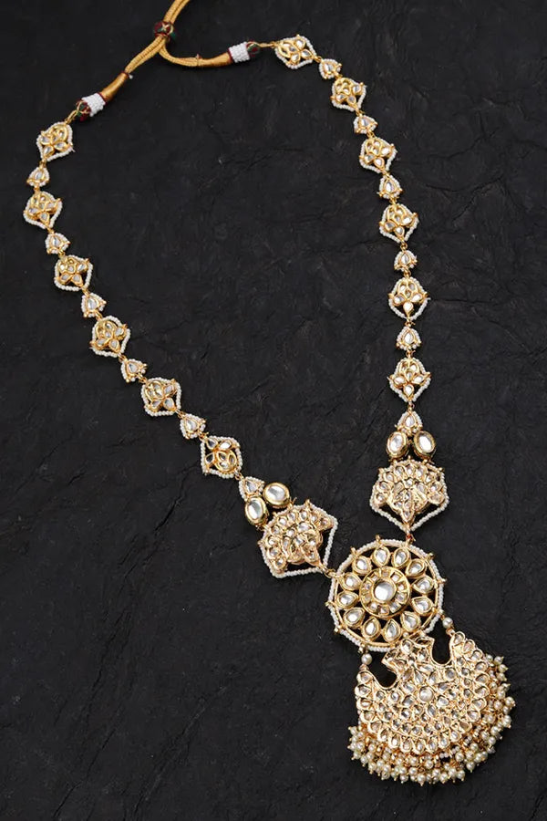 Gold Pankhi Kundan Necklace