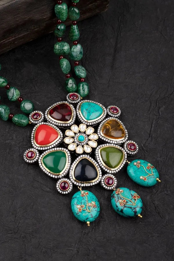 Navratan Long Necklace