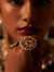 Kundan Red Flower Pearls Ring