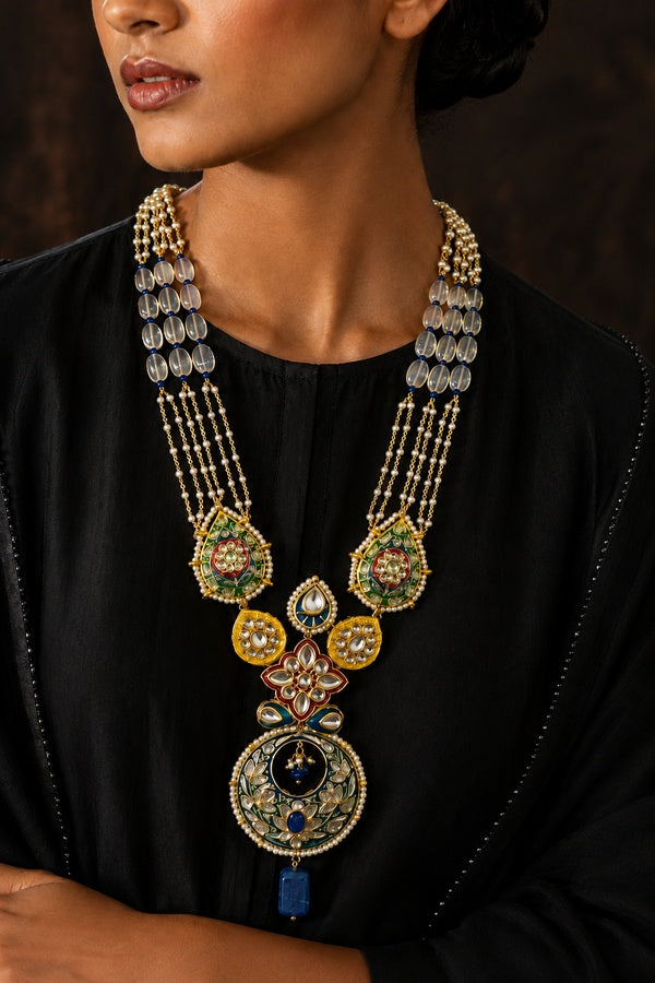 Exotic Blue Meenakari Long Necklace