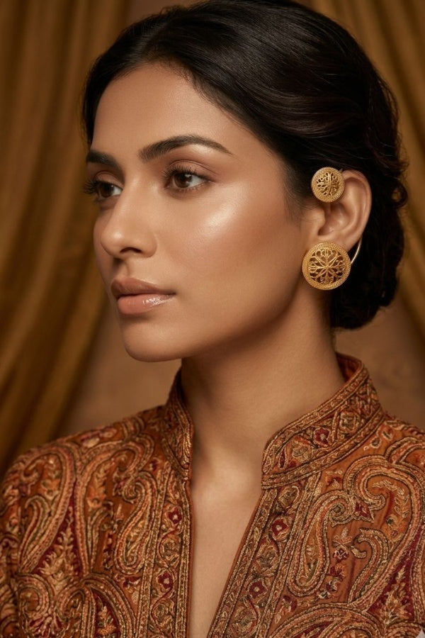 Golden Filigree Earcuffs