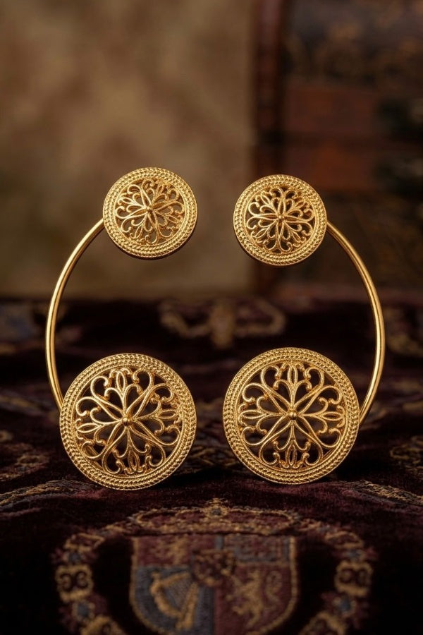 Golden Filigree Earcuffs