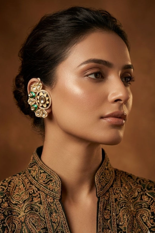 Black Meena Jawabi Earrings
