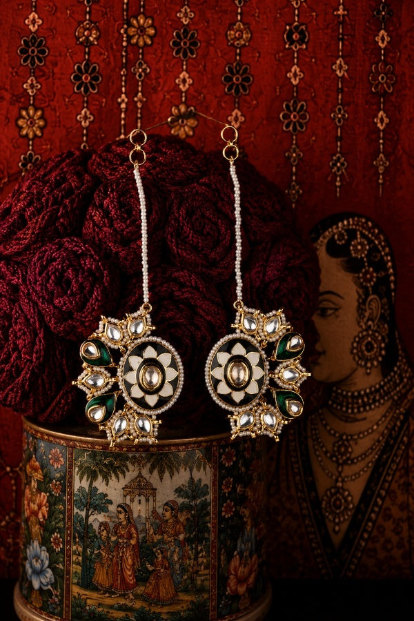 Black Meena Jawabi Earrings