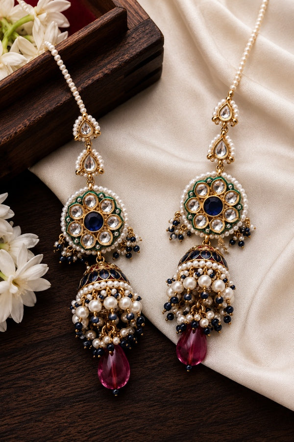 Blue Tourmaline Jhumki