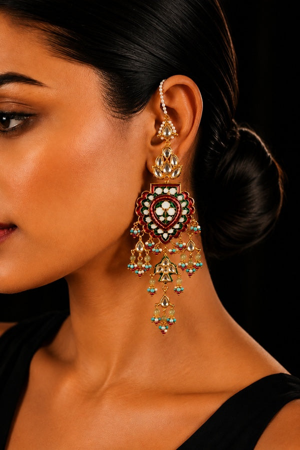 MultiColour Kundan Earrings