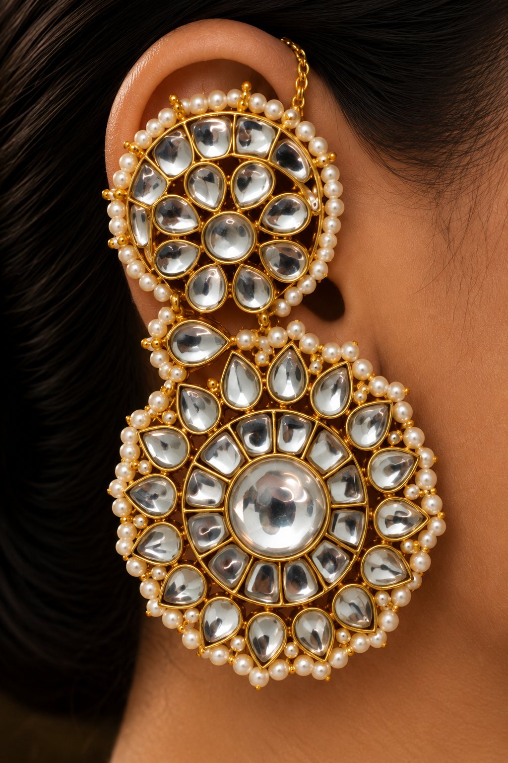 Statement Traditional Kundan Earcuff Earrings