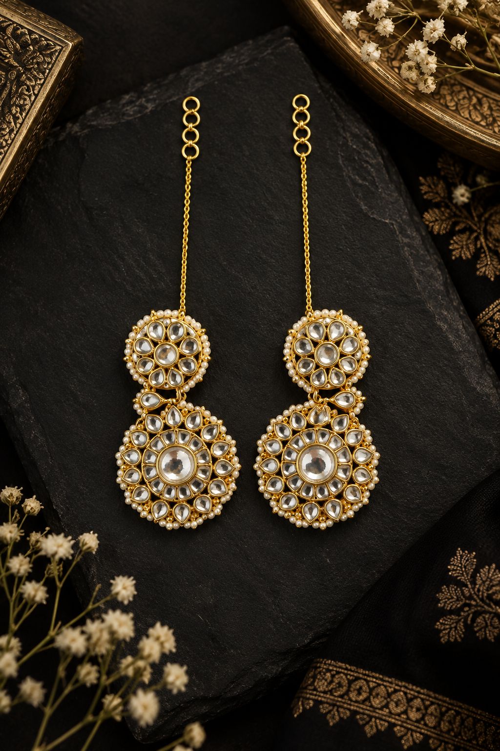 Statement Traditional Kundan Earcuff Earrings