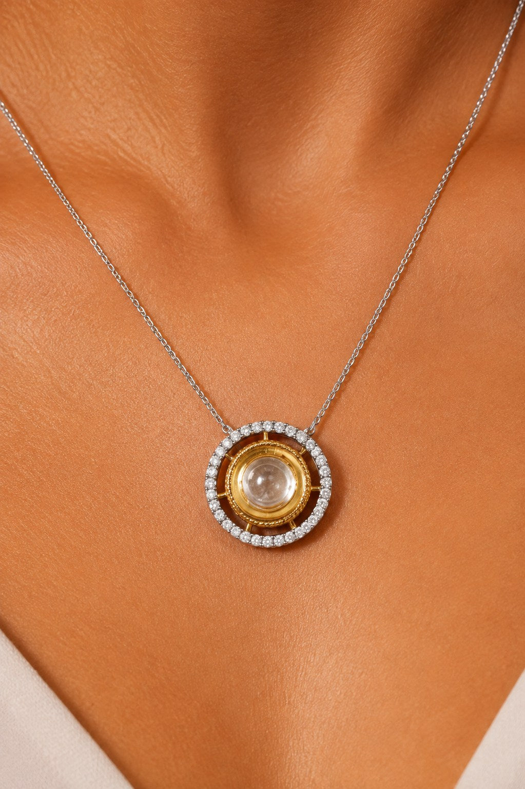 Round Zirconia Pendant Necklace