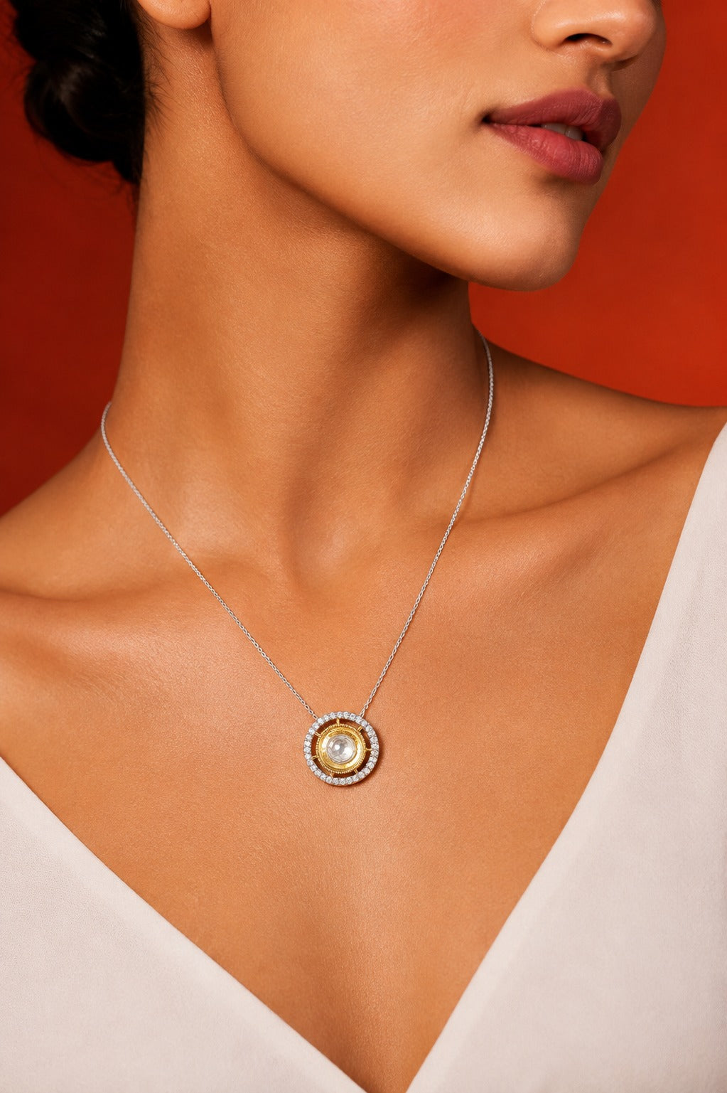 Round Zirconia Pendant Necklace